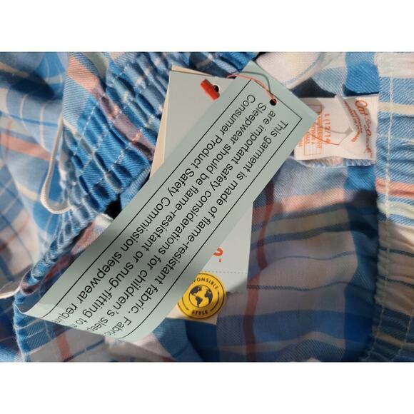 Cat & Jack Girls flame resistant blue Plaid Loungewear Pajama pants  - large - Picture 6 of 8
